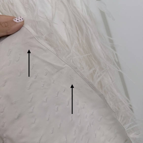 Cult Gaia Mariana Silk Feather Trimmed Strapless Gown Off White Bridal Wedding - Picture 10 of 14